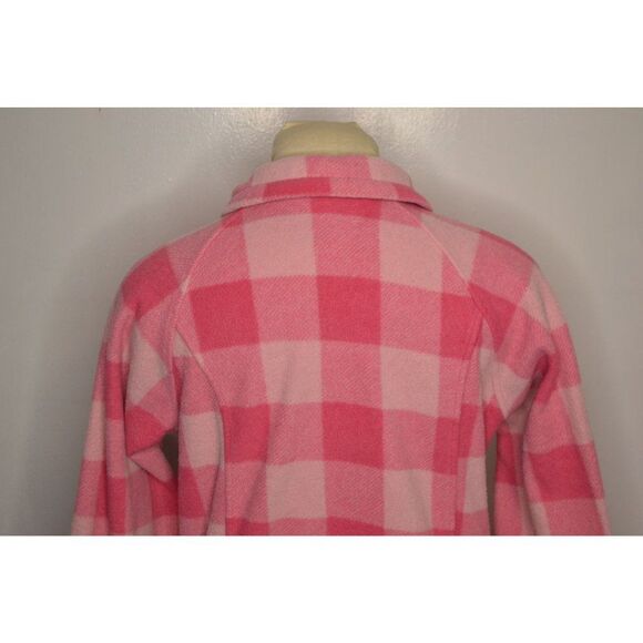 Columbia Girls XL(18-20) Pink Plaid Full Front Zip Fleece Jacket - Picture 6 of 11